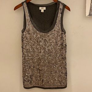 Anne Taylor Loft Sequin Tank Top Medium